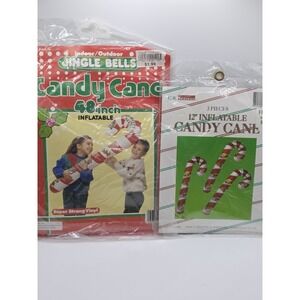 Indoor/Outdoor Inflatable Candy Cane Vintage New1- 48" & 3- Smaller 12"